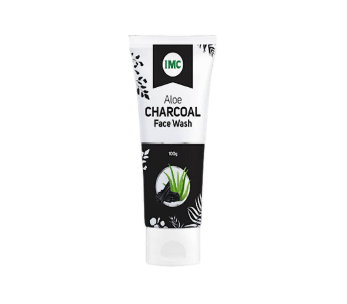 Tube of IMC Aloe Charcoal Face Wash on a white background