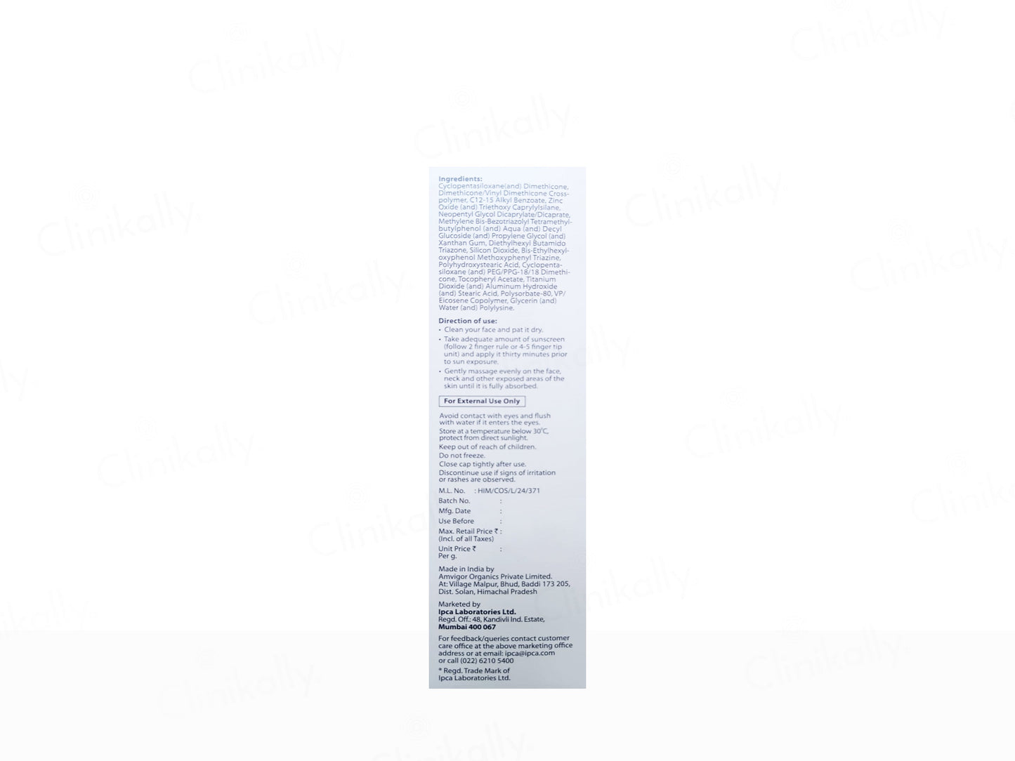 IPCA Acne-UV Advanced Light Protection Silicone Sunscreen Gel SPF 50+ PA++++
