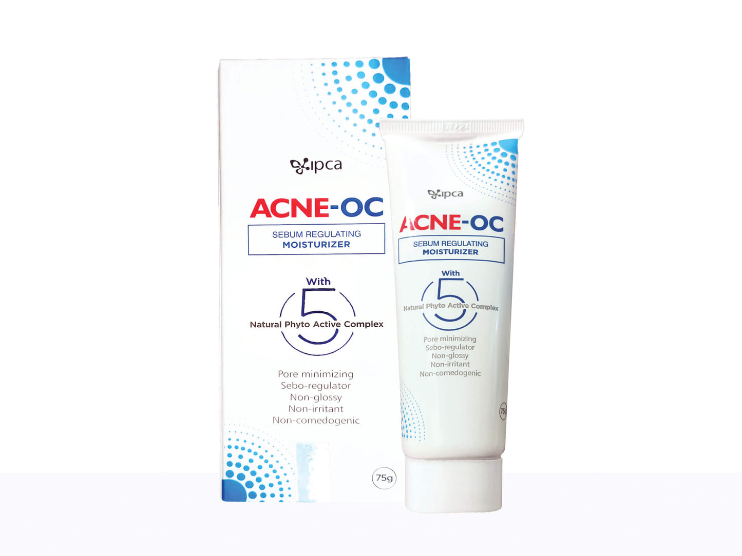 Acne OC skincare product packaging on a white background