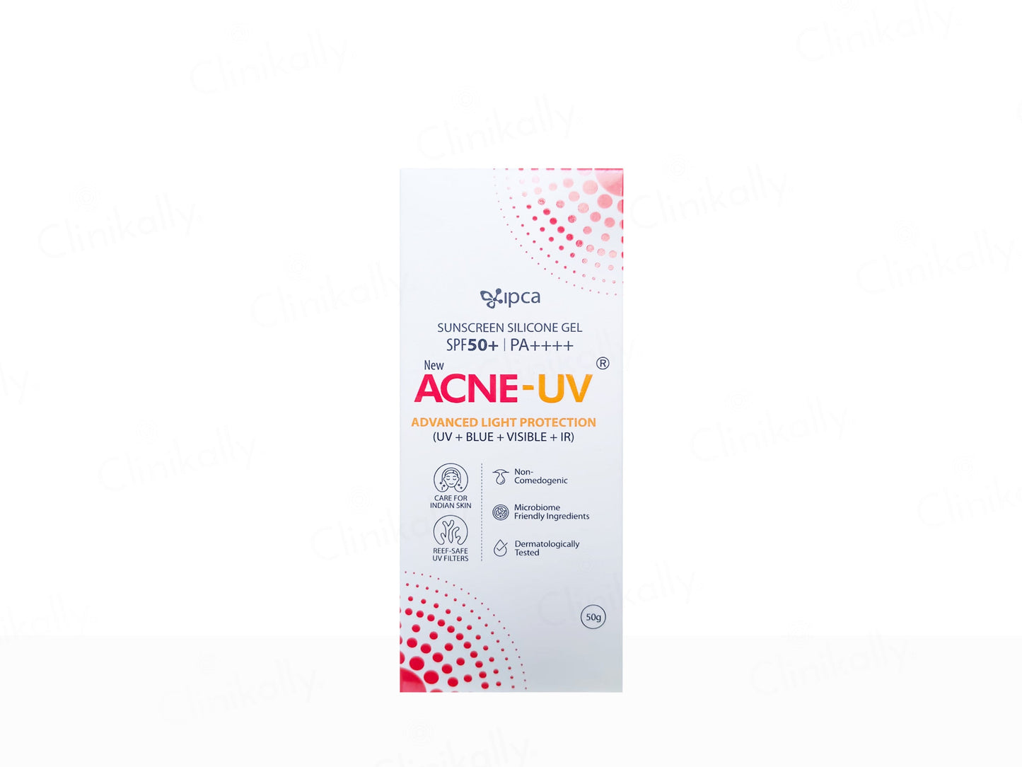 Acne UV sunscreen gel packaging on a white background