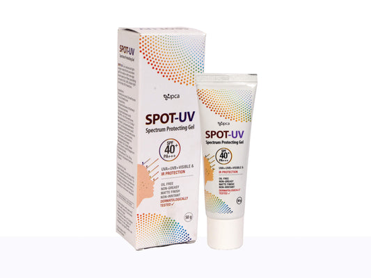 SPOT-UV spectrum protecting gel packaging on a white background