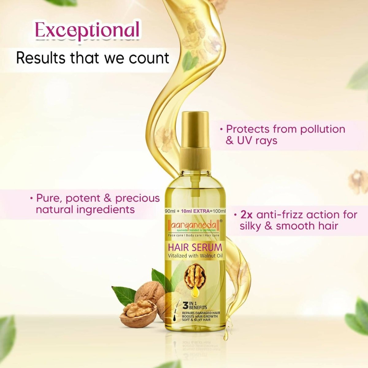 Aaryanveda Hair Serum Vitalized with Walnut Oil