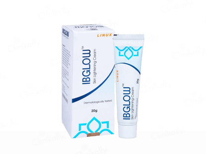 IBGlow skin lightening cream packaging on a white background