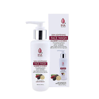IHA Skin Lightening Face Wash with packaging on a white background