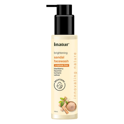 Inatur sandal facewash bottle on a white background