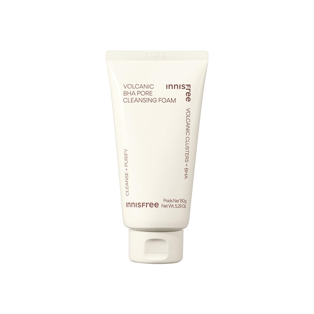 Innisfree Volcanic BHA Pore Cleansing Foam tube on a white background
