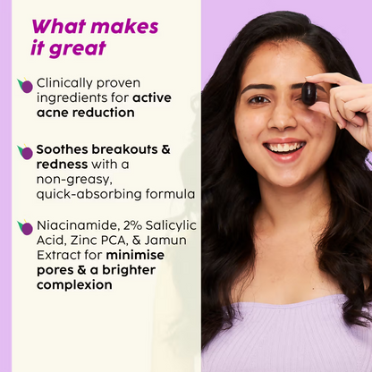PLIX The Plant Fix - Jamun Active Acne Regime With Cleanser & Toner To Unclog Pores & Reduce Acne