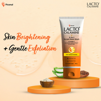 Lacto Calamine 3 - In - 1 Vitamin C Face Scrub - Mask - Wash