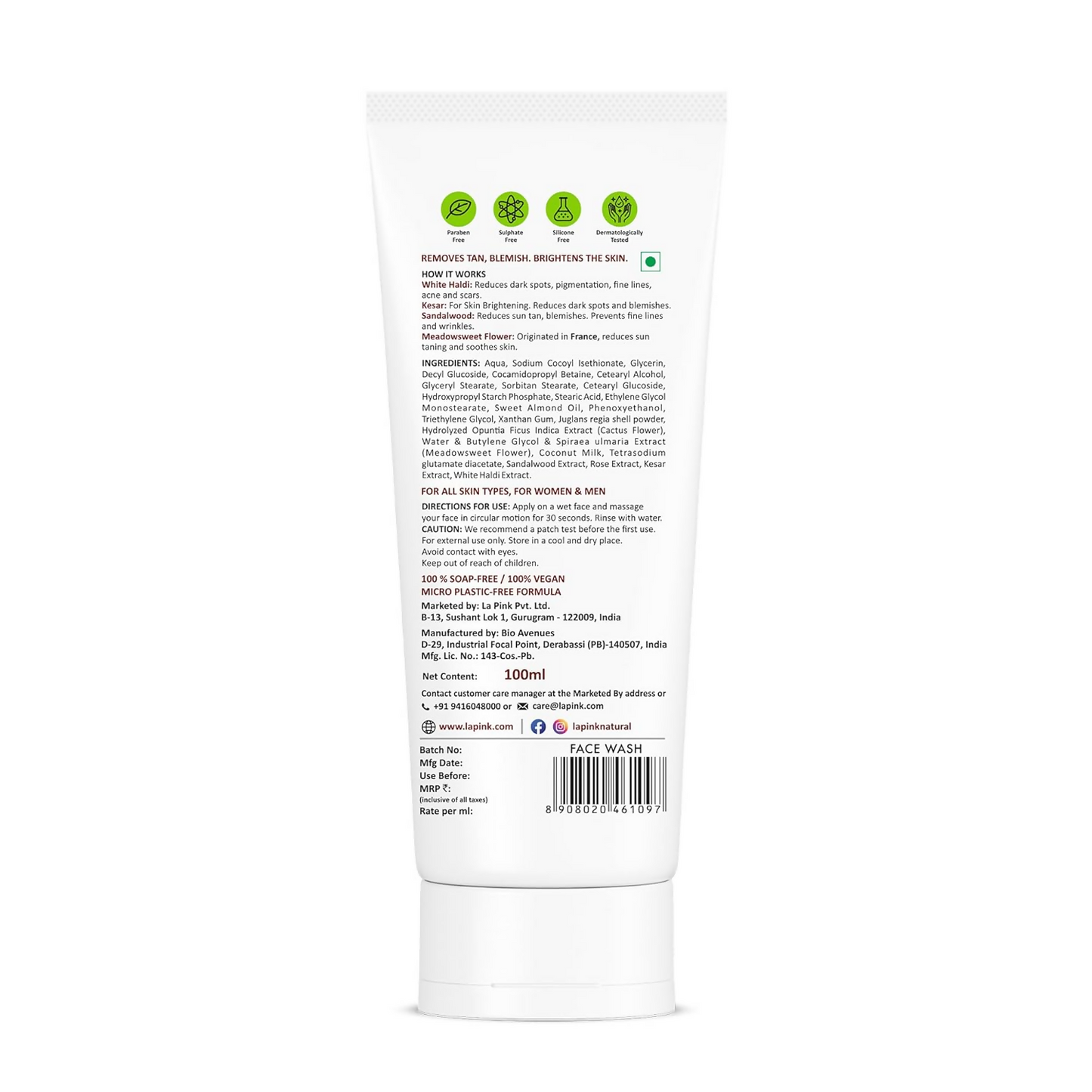 La Pink Ubtan White Haldi Face Wash