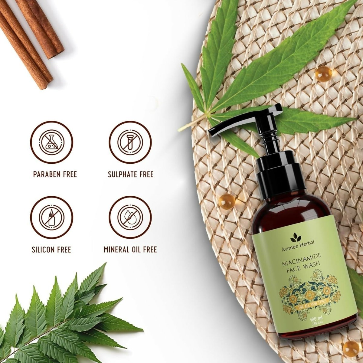 Avimee Herbal Niacinamide Face Wash For Daily Hydration and Nourishment