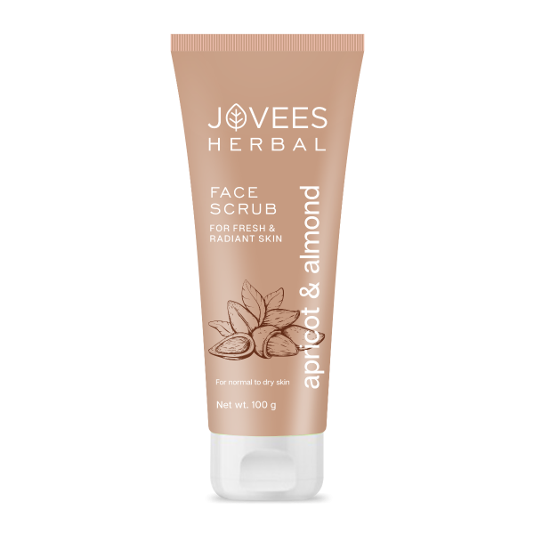 Jovees Herbal Face Scrub tube for fresh and radiant skin on a white background