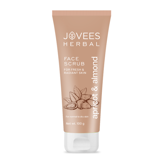 Jovees Herbal Face Scrub tube for fresh and radiant skin on a white background