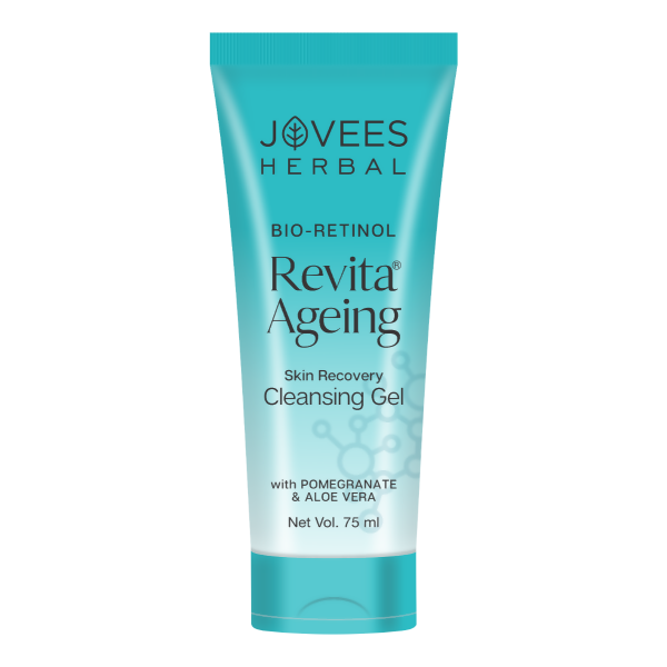 Jovees Herbal Revita Ageing Skin Recovery Cleansing Gel tube on a white background