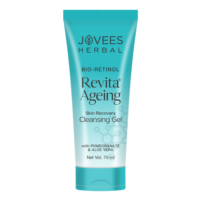 Jovees Herbal Revita Ageing Skin Recovery Cleansing Gel tube on a white background