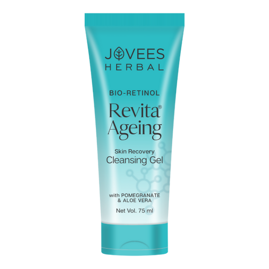 Jovees Herbal Revita Ageing Skin Recovery Cleansing Gel tube on a white background