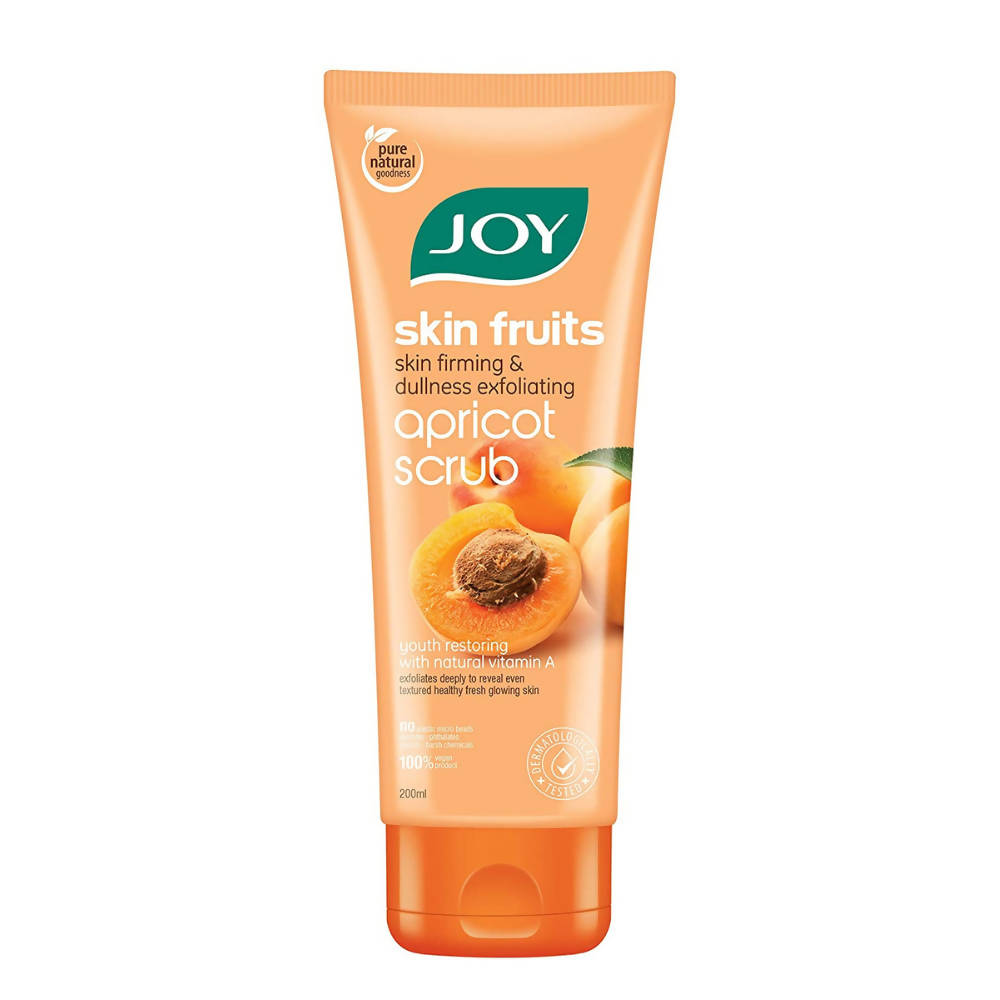 Joy apricot scrub tube on a white background