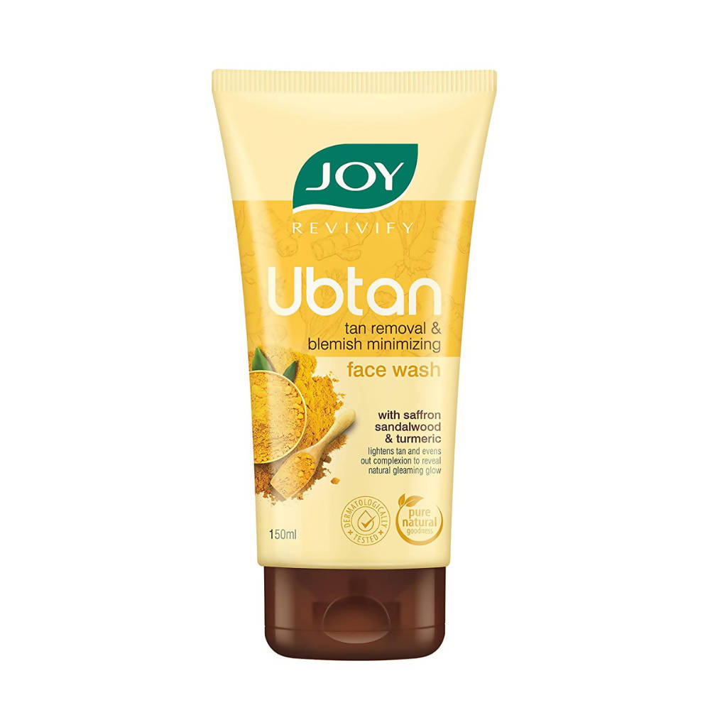 Joy Ubtan face wash tube on a white background