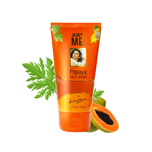Papaya face wash tube with a white background