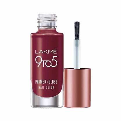 Lakme 9 to 5 Red Alert Primer + Gloss Nail Polish - The Perfect Vibrant Shade