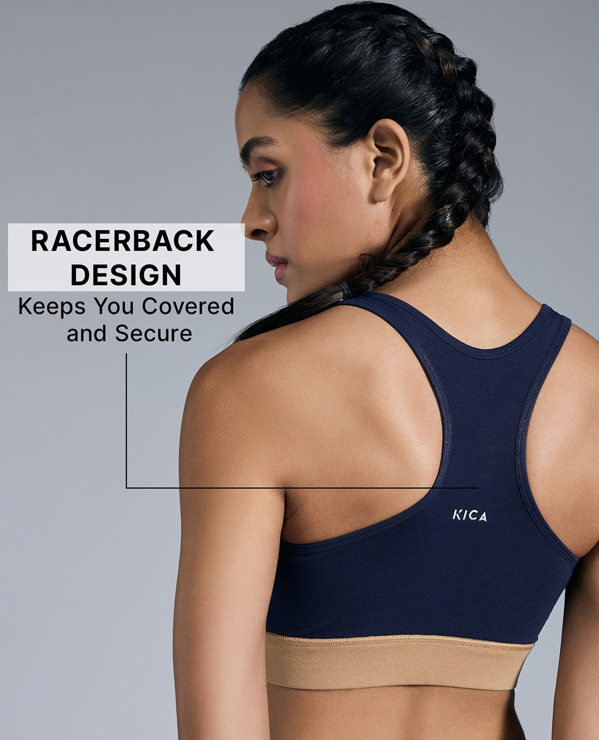 Breathe Easy Cotton Slip-On Sports Bra Navy Blue