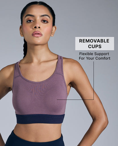 Breathe Easy Cotton Slip-On Sports Bra Tulipwood
