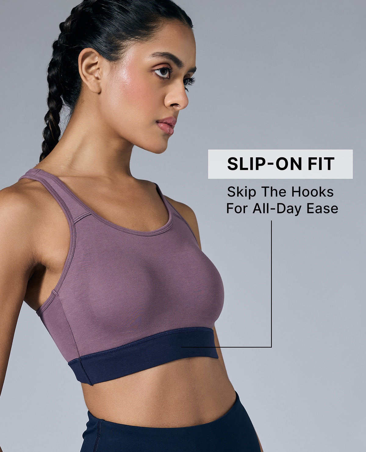 Breathe Easy Cotton Slip-On Sports Bra Tulipwood