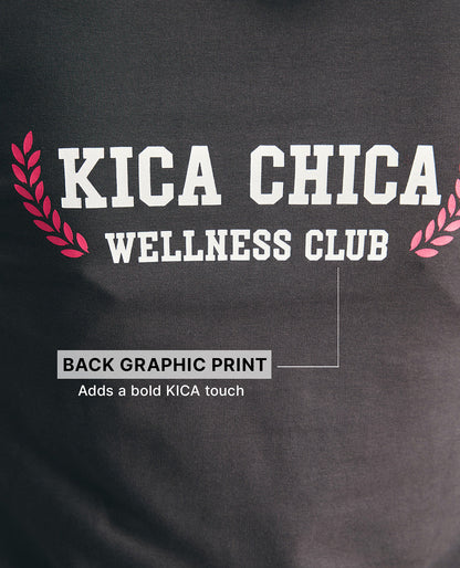 KIC605 Grey Cropped Hoodie - In Cotton Terry Fabric