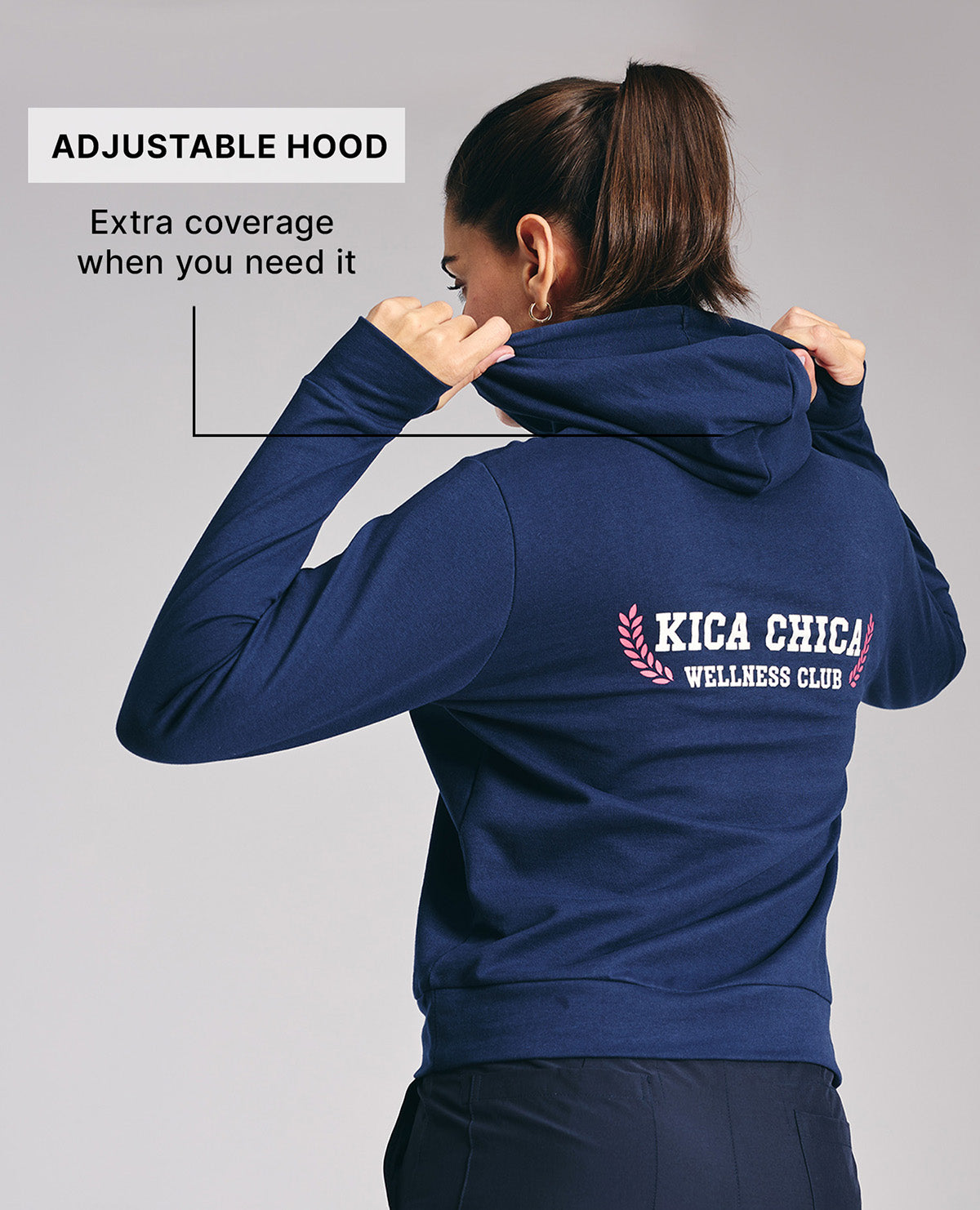 Kica KIC606 Navy Graphic Back Detail Hoodie