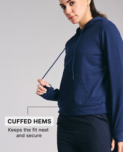 Kica KIC606 Navy Graphic Back Detail Hoodie