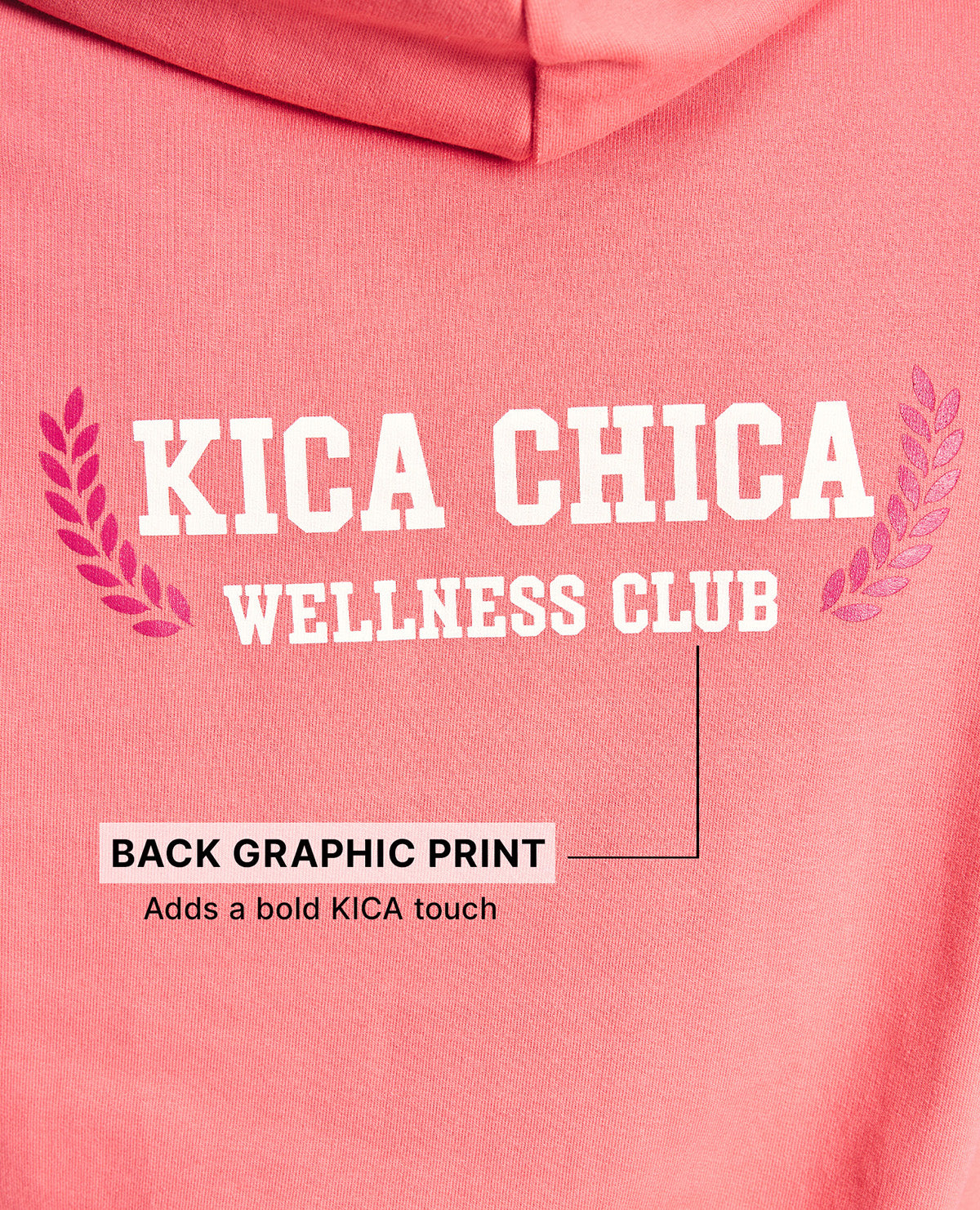 Kica KIC606 Pink Graphic Back Detail Hoodie