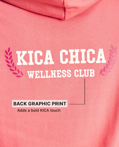 Kica KIC606 Pink Graphic Back Detail Hoodie