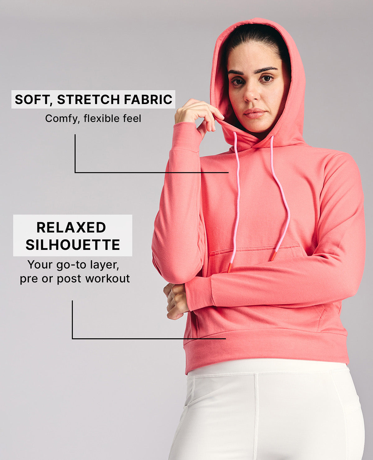 Kica KIC606 Pink Graphic Back Detail Hoodie