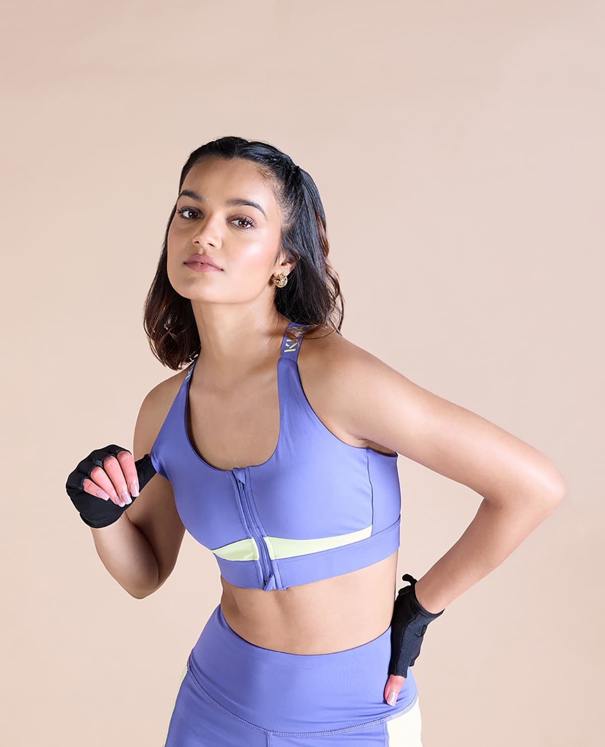 Kica Front Zip Sports Bra with Removable Pads VeryPeri