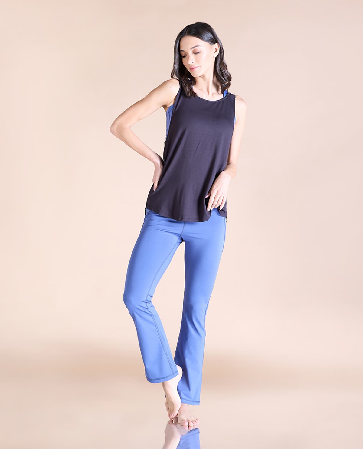 Flowy Cotton Tank Top Black