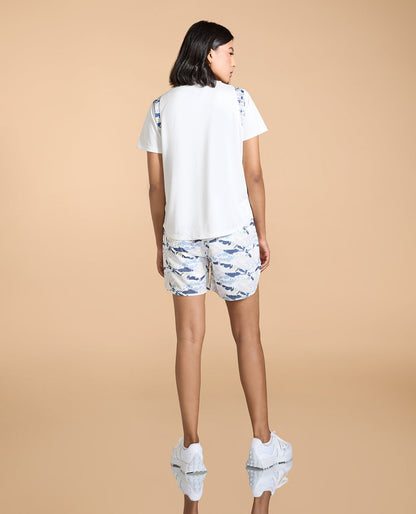 Stride Running Top and Shorts White