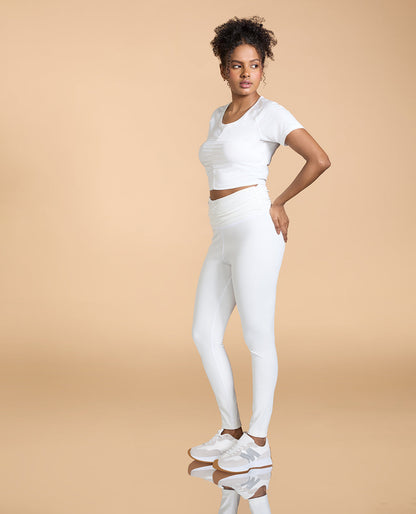 Feather Feel Ruched Crop Top and Leggings