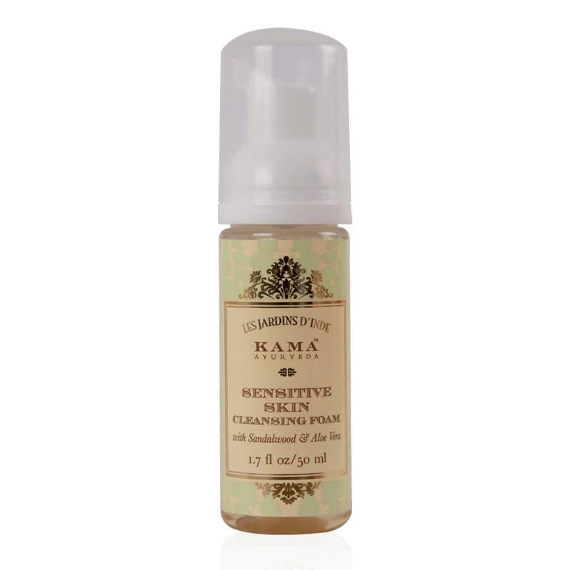Kama Ayurveda sensitive skin cleansing foam bottle on a white background