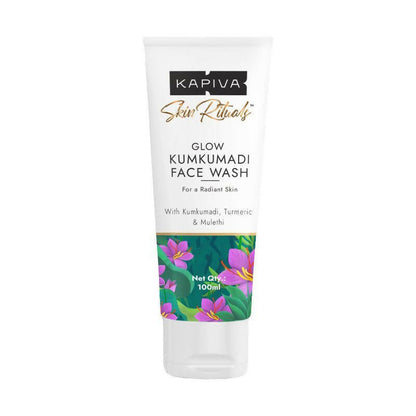 Kapiva Glow Kumkumadi Face Wash tube on a white background