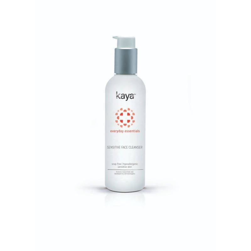 Kaya sensitive face cleanser bottle on a white background
