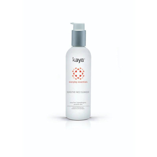 Kaya sensitive face cleanser bottle on a white background