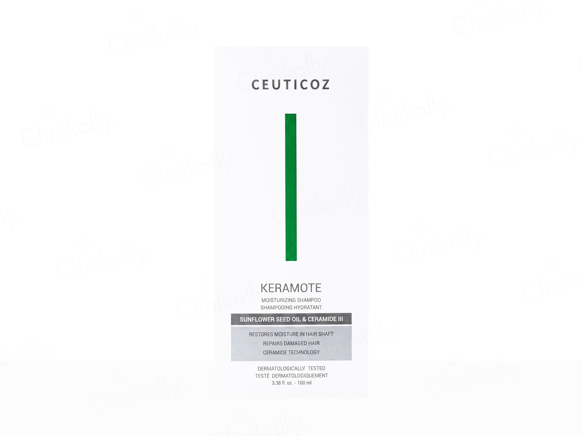 Ceuticoz Keramote shampoo bottle label on a white background