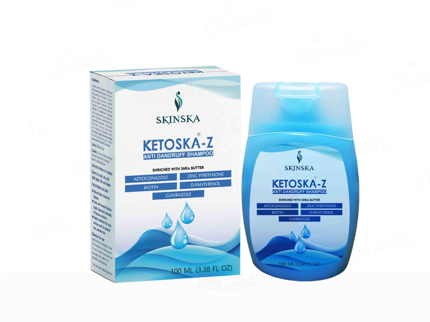 Skinska Ketoska-Z anti-dandruff shampoo packaging on a white background