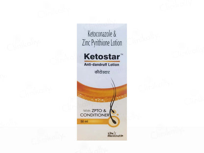 Ketostar anti-dandruff lotion packaging on a white background