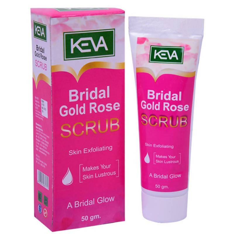 KEVA Bridal Gold Rose Scrub packaging and tube on a white background