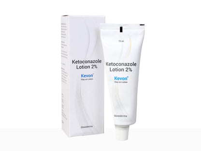 Ketoconazole Lotion 2% by Kevon with packaging on a white background