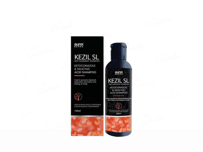 KEZIL SL shampoo bottle and packaging on a white background