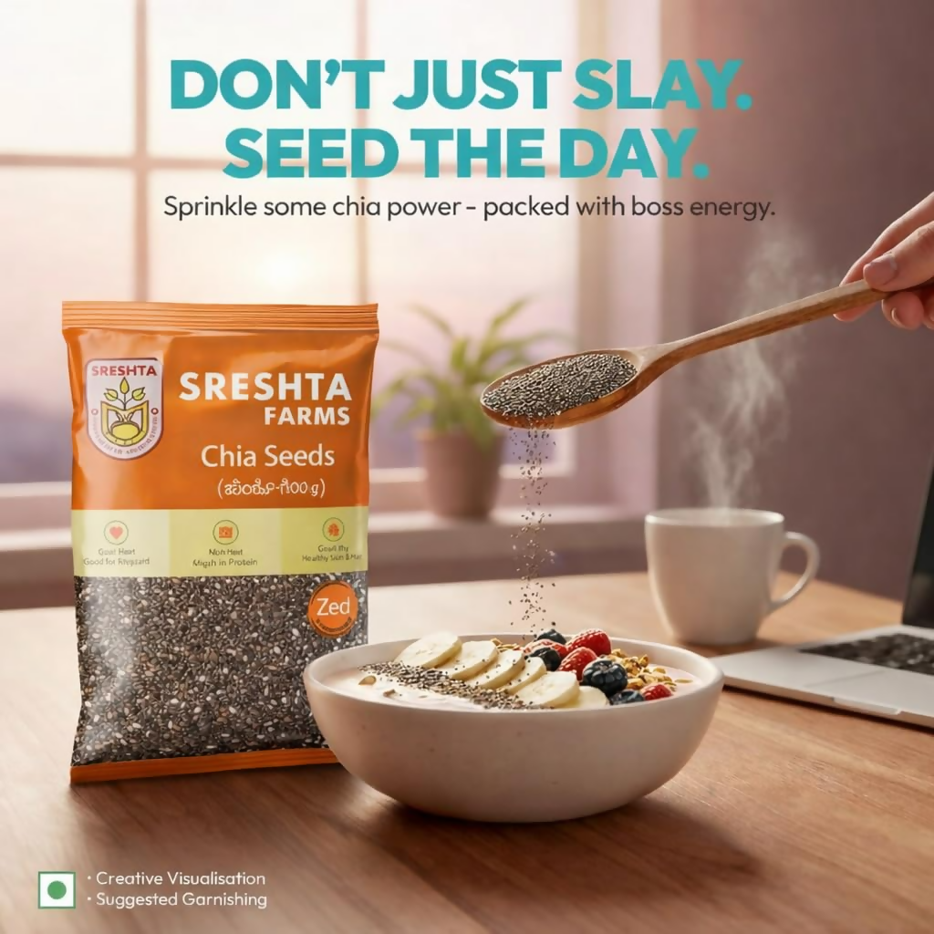 Sreshta Farms Raw Chia Seeds Natural & Nutrient-Rich Superfood