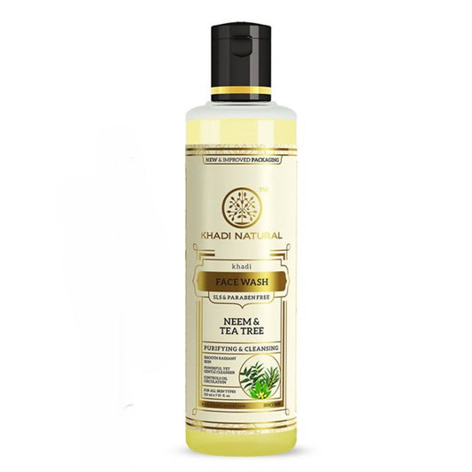 Khadi Natural Neem & Tea Tree Face Wash bottle on a white background