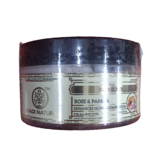 Jar of Shadi Nature facial scrub with a white background