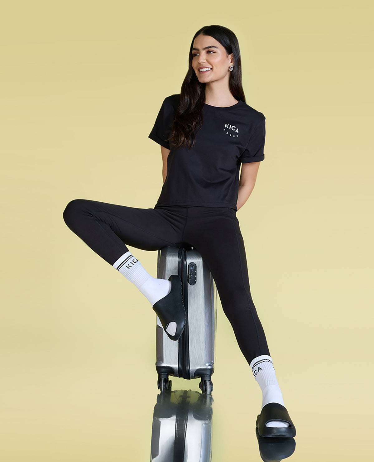 High-Waist Everyday Cotton Blend Leggings with Pockets